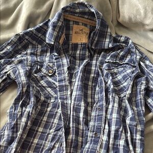 Hollister Blue Casual Button Down Shirt